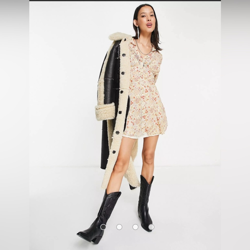 Free People Bonnie Floral Mini Dress in Ivory